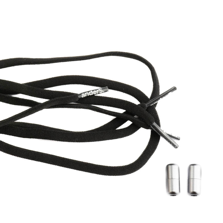 anders. Schnürsenkel elastisch mit Schraubverschluss Schwarz