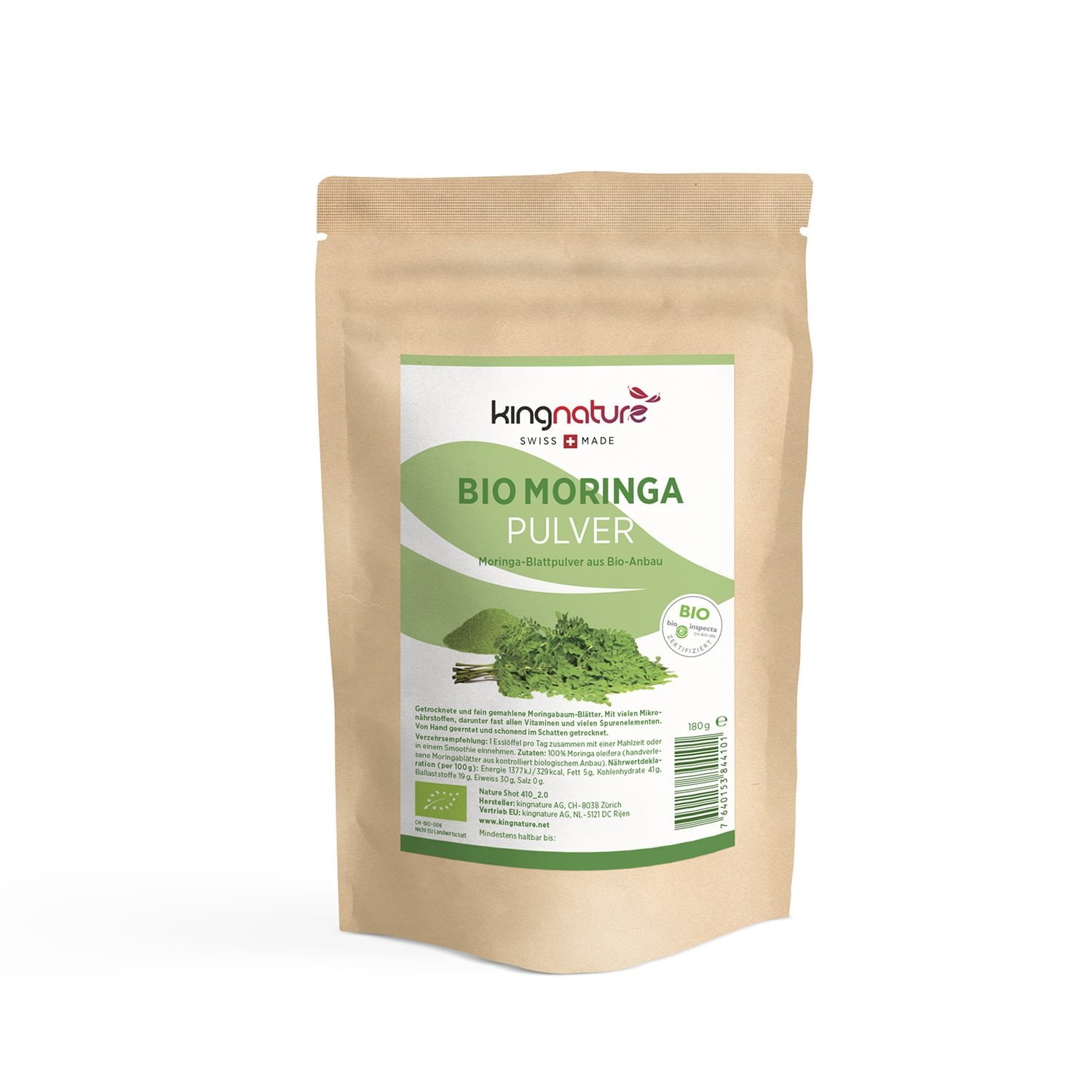 kingnature Moringa Blatt Pulver Bio