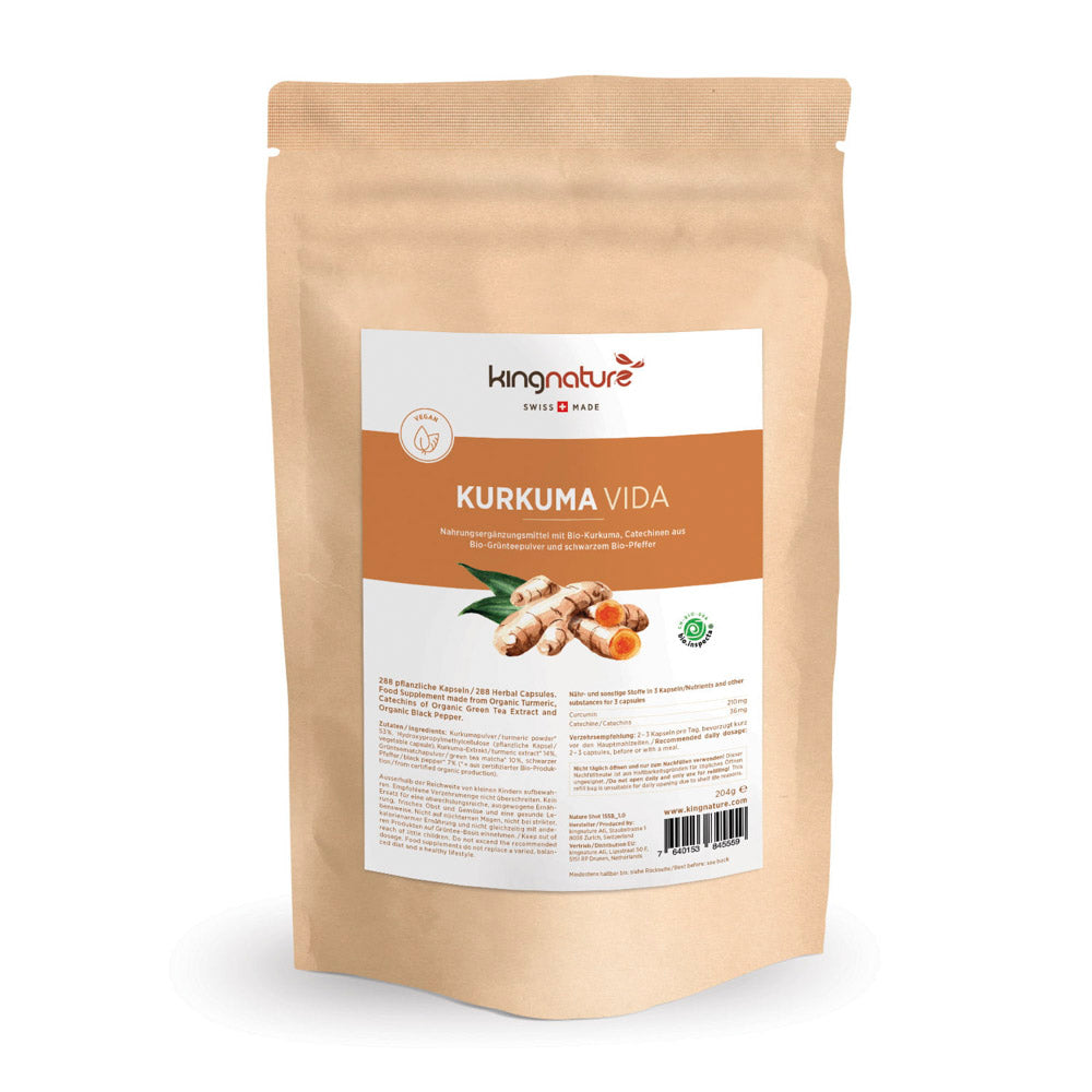 kingnature Kurkuma Vida Nachfüllbeutel 204g