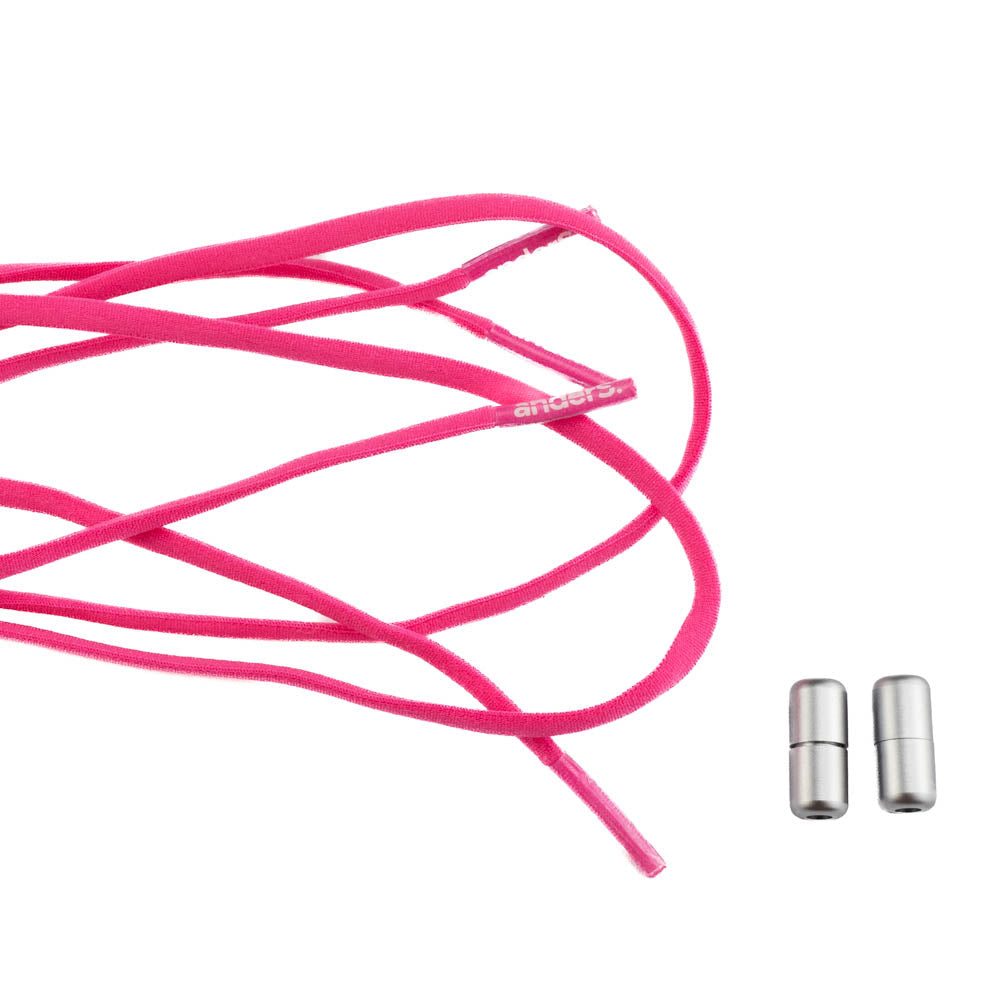 anders. Schnürsenkel elastisch mit Schraubverschluss Pink