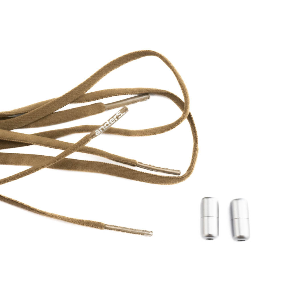 anders. Schnürsenkel elastisch mit Schraubverschluss Braun