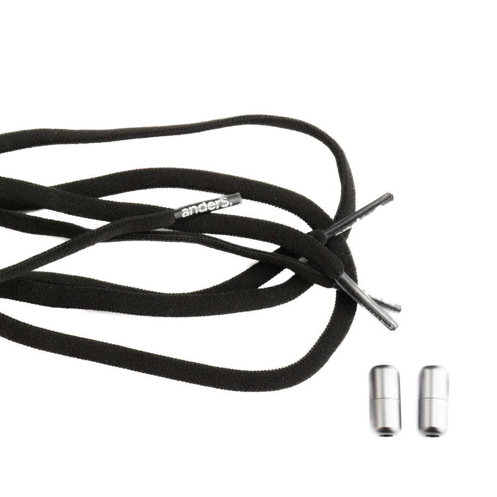 anders. Schnürsenkel elastisch mit Schraubverschluss Schwarz
