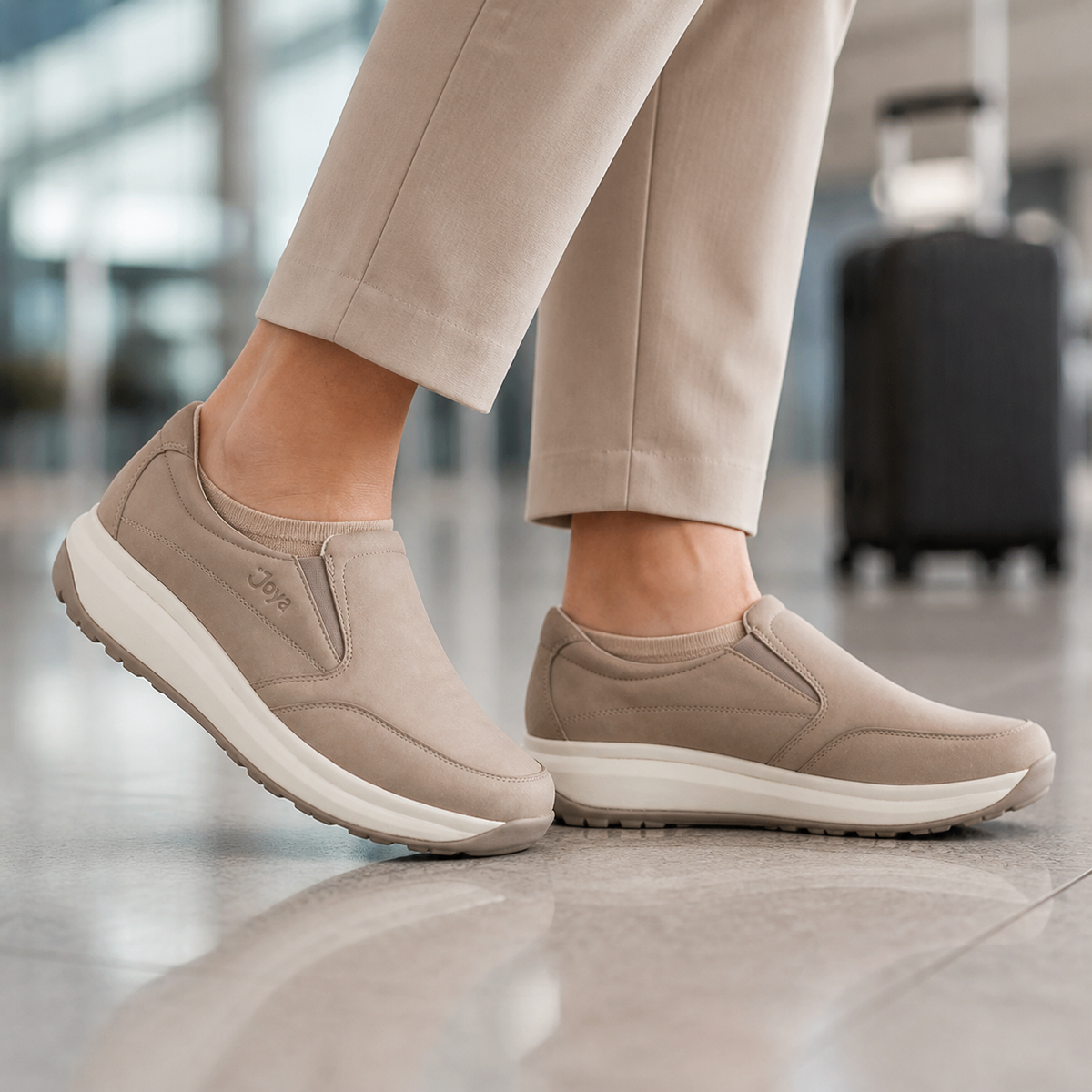 Joya Traveler II beige, Herrenschuh, am Fuss