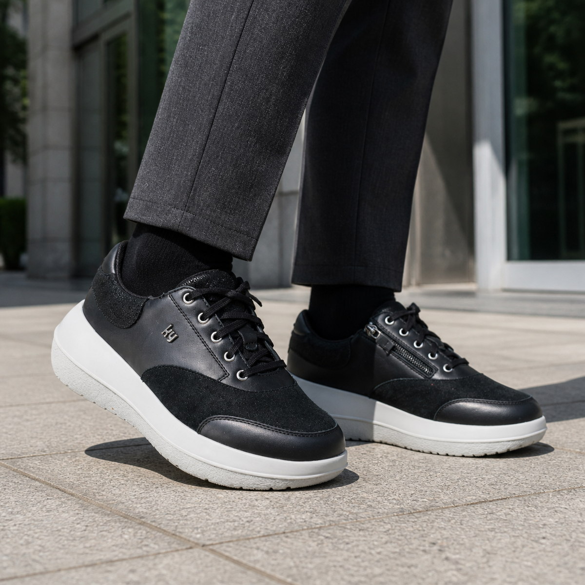 kybun Aarau black, Damenschuh, am Fuss