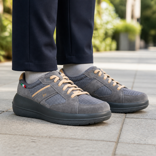kybun Airolo anthracite, Herrenschuh, am Fuss