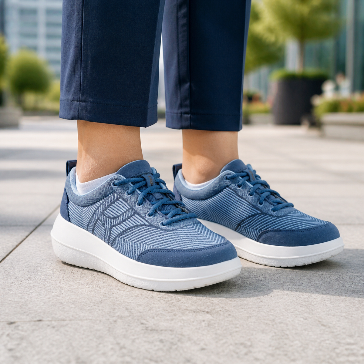 kybun Bauma blue, Damen-Sneaker, am Fuss