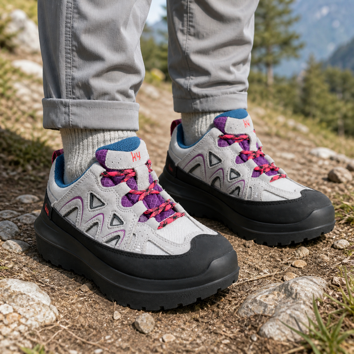 kybun Brig grey, Damenschuh, am Fuss