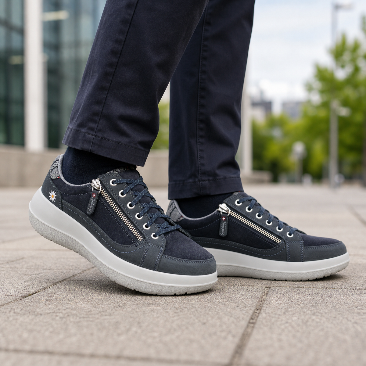 kybun Kilchberg grey-blue, Herrenschuh, am Fuss