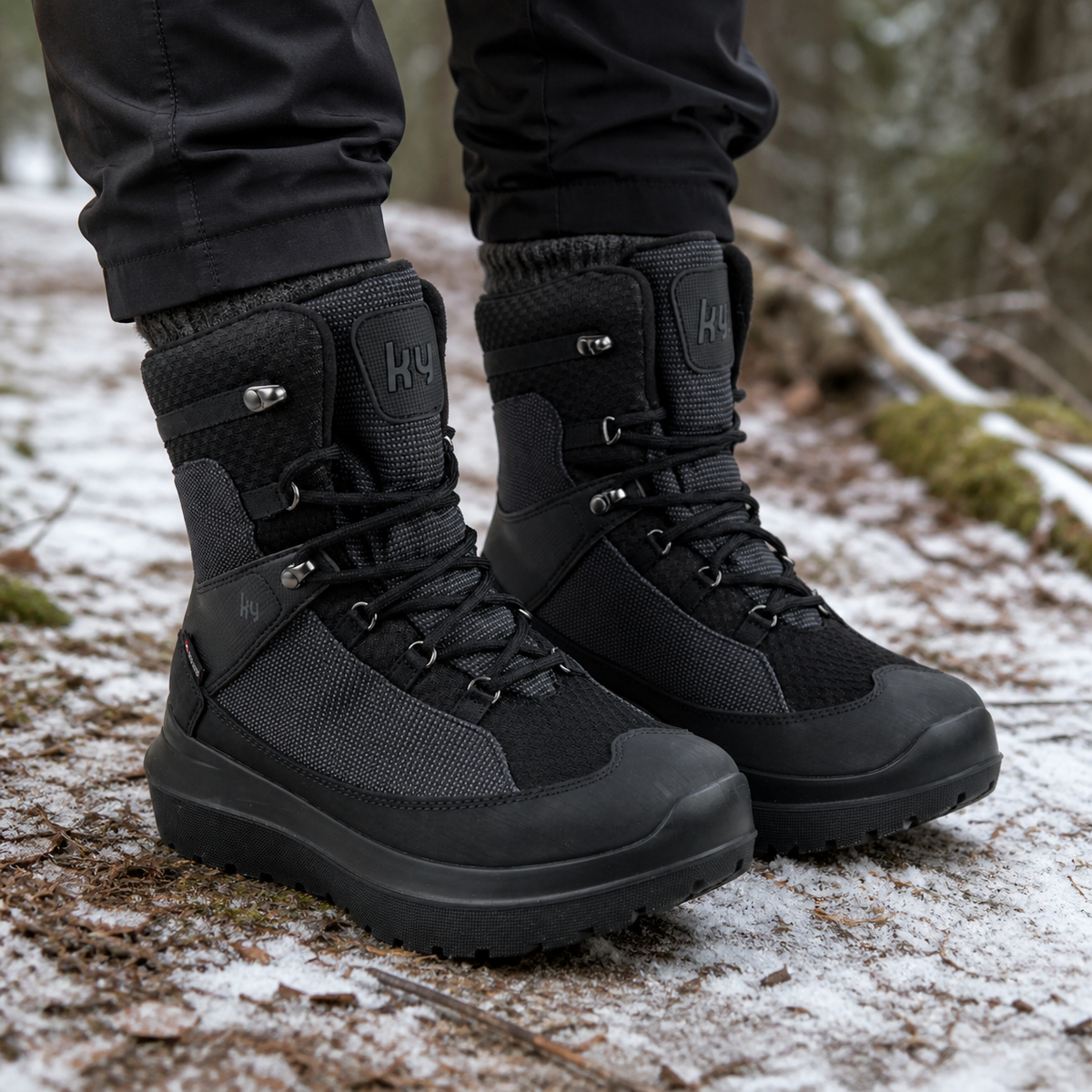 kybun Klosters black, Damenstiefel, am Fuss