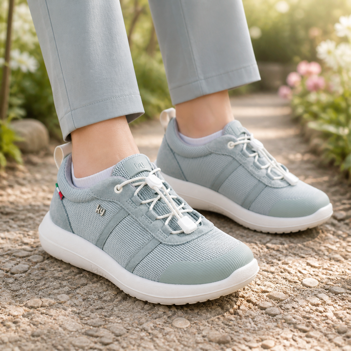 kybun Langnau green, Damen-Sneaker, am Fuss