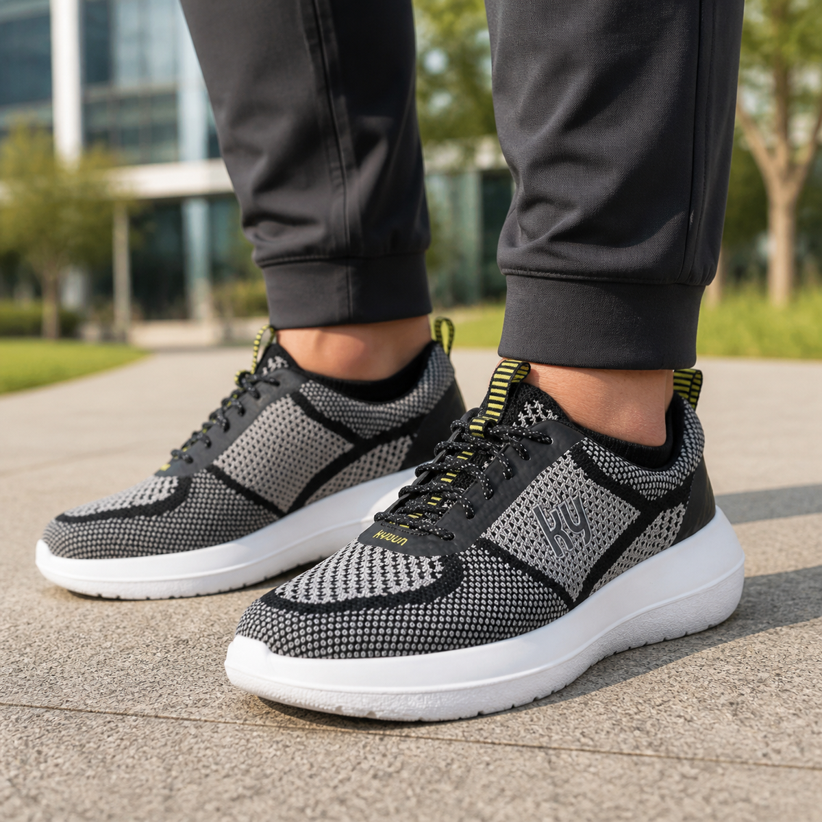 kybun Meilen black-grey, Herren-Sneaker, am Fuss