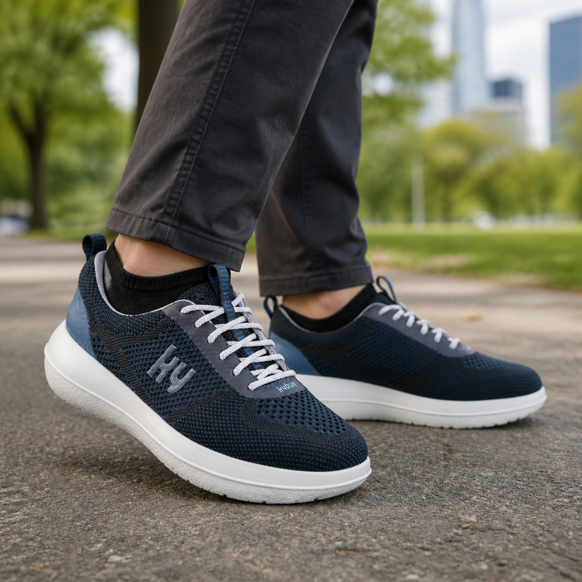 kybun Meilen blue, Herren-Sneaker, am Fuss