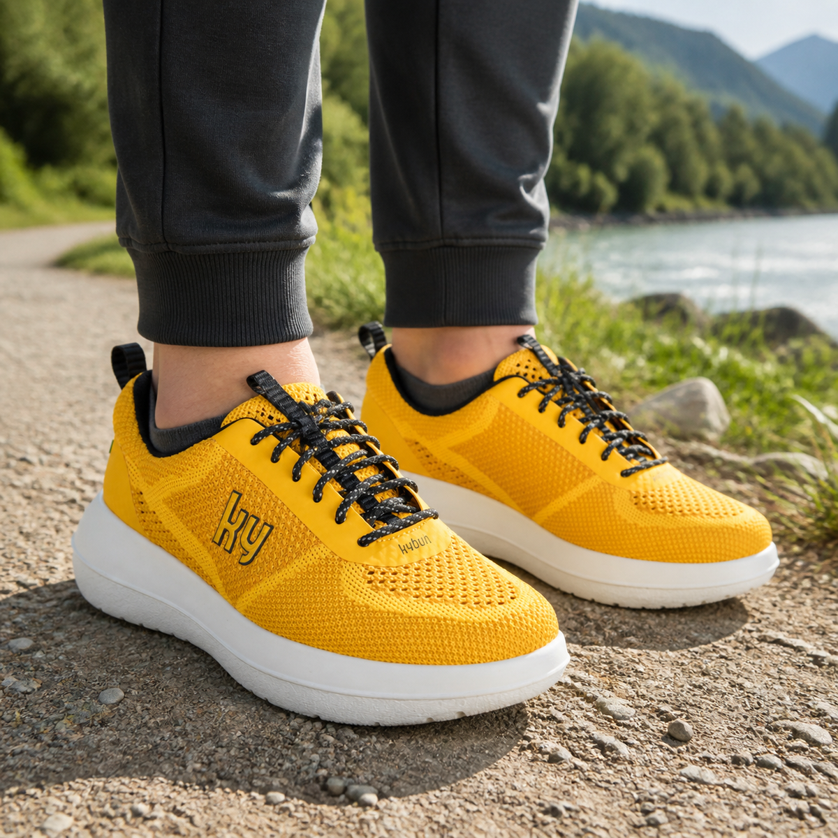 kybun Meilen gold, Herren-Sneaker, am Fuss