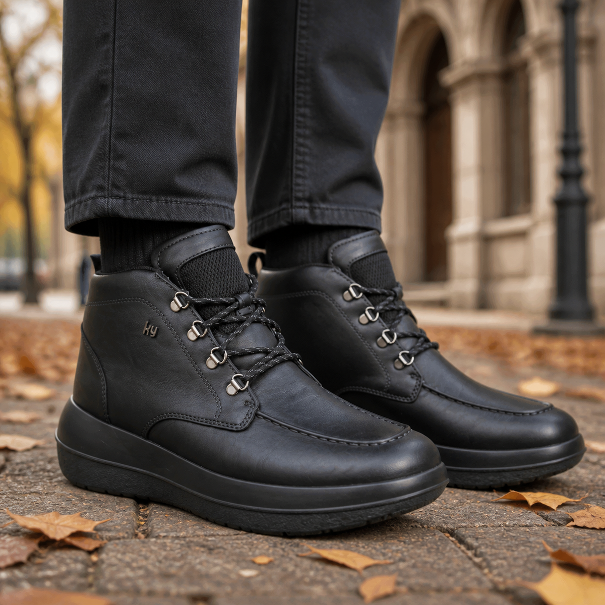 kybun Olten Black, Herrenstiefel, am Fuss