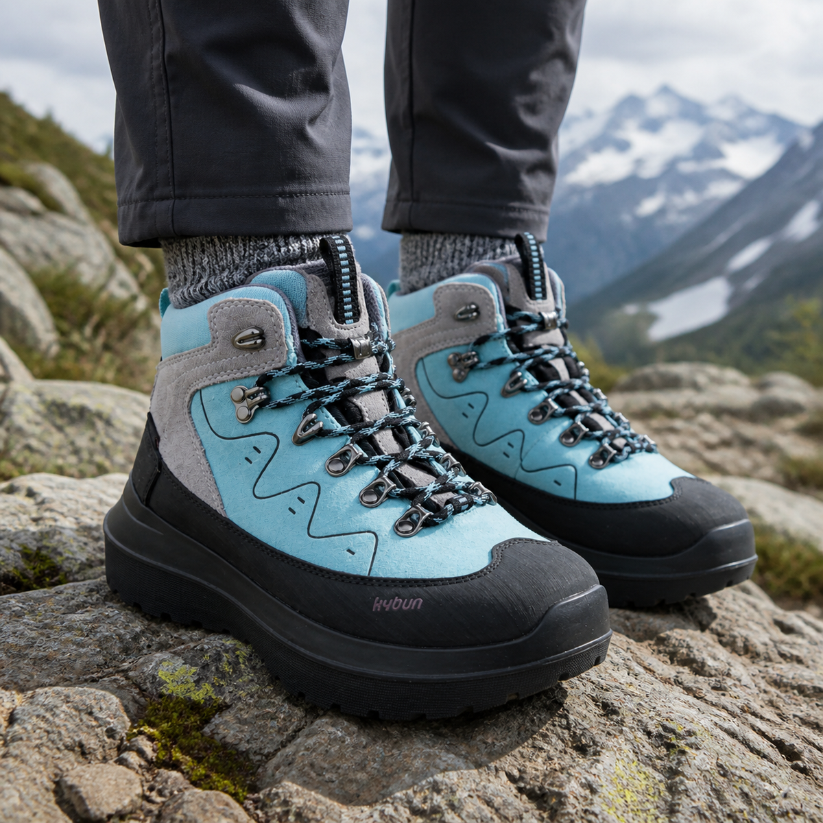 kybun Rigi aqua, Damenstiefel, am Fuss
