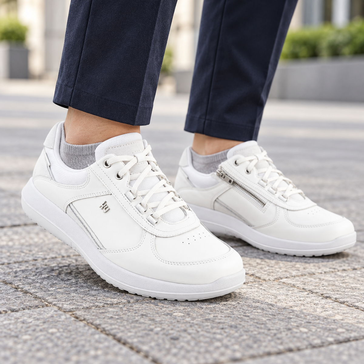 kybun Rolle white, Herren-Sneaker, am Fuss