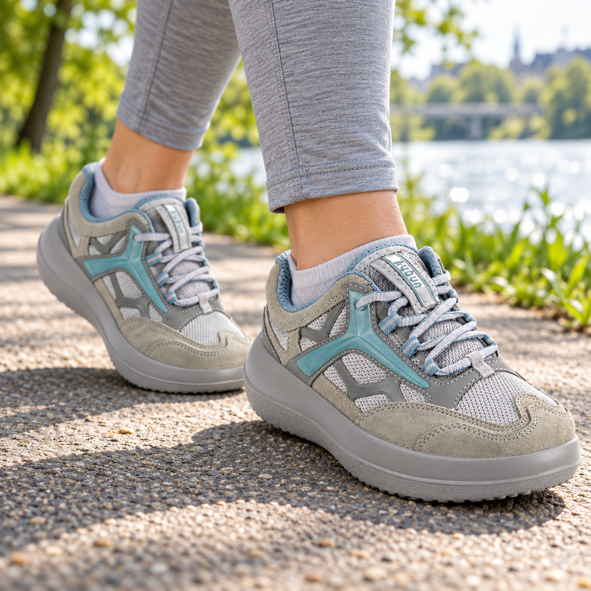 kybun Uster cyan, Damen-Sneaker, am Fuss
