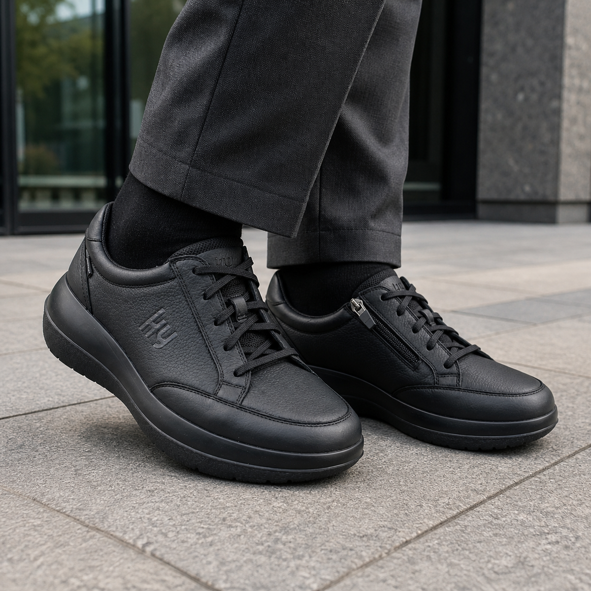 kybun Zürich II black, Herrenschuh, am Fuss